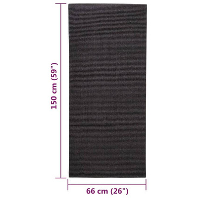 vidaXL Dywanik, naturalny sizal, 66x150 cm, czarny