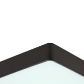 Plafon sufitowy LED QUATTRO czarny – kwadratowy ze szklanym kloszem – minimalistyczna lampa sufitowa