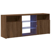 Szafka TV z oświetleniem LED, brązowy dąb, 120x30x50 cm