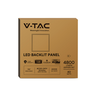 40W Panel LED BACKLIT 600x600mm / Chip CREE / Zasilacz STARSENSE / Barwa:4000K / 6 Lat gwarancji / Skuteczność 120lm/W