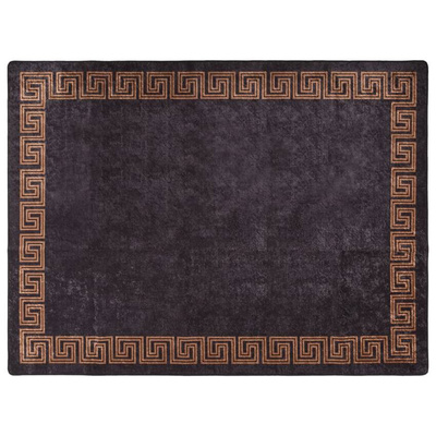 vidaXL Dywan z możliwością prania, czarno-złoty, 400x300 cm