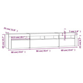 vidaXL Szafka pod TV z oświetleniem LED, dąb sonoma, 210x35x40 cm