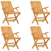 vidaXL Składane krzesła ogrodowe, 4 szt., 61x67x90 cm, drewno tekowe