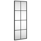 vidaXL Lustro ścienne, czarne, 30x80 cm, prostokątne, żelazo