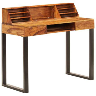 vidaXL Biurko, 110x55x94 cm, lite drewno sheesham i stal