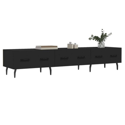 vidaXL Szafka pod TV, czarna, 150x36x30 cm, materiał drewnopochodny wariant 6
