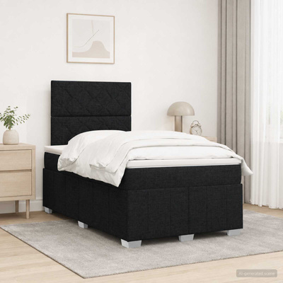 Łóżko z box spring LED z materacem Czarny 120 x 200 cm tkanina