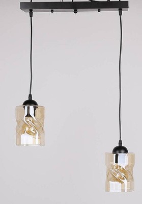 Lampa wisząca czarna/bursztynowa listwa 2xE27 Felis 32-00170