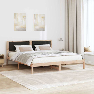 Ramka łóżka Czarny 200 x 200 cm Lite drewno sosnowe