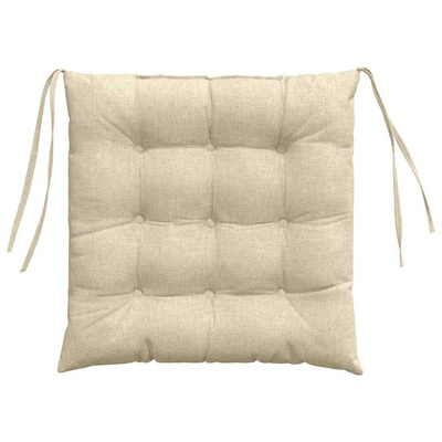 Poduszki na siedziska 4 pcs Kremowy 40 x 40 x 6 cm tkanina