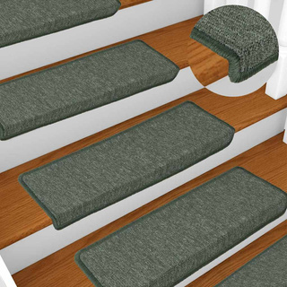 Maty na schody 15 szt. 65x21x4 cm Ciemnozielone, prostokątne krawędzie