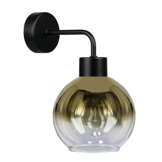 Lampa Kinkiet Czarny 1X40W E27 Klosz Złoty Lady