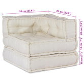 Modularna jednostka sofy 2 pcs kremowy 140 x 70 x 56 cm tkanina