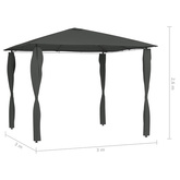 vidaXL Altana z pokryciem słupków 3x3x2,6 m, antracytowa, 160 g/m²