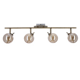 Lentini Lampa sufitowa listwa patynowy 4x40w g9 klosz bursztynowy