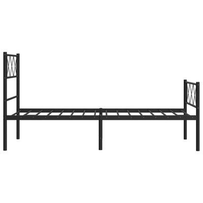 Metalowa rama łóżka z wezgłowiem i zanóżkiem, czarna, 90x200 cm wariant 6