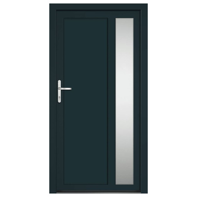 Drzwi wejściowe, antracytowe, 108x208 cm, PVC vidaXL