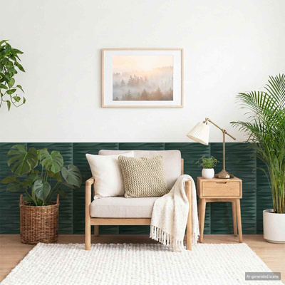 Panele ścienne 24 szt. 50 x 50 cm Zielony kamień Pianka XPS