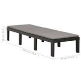 vidaXL Leżak z poduszką, plastikowy, antracytowy