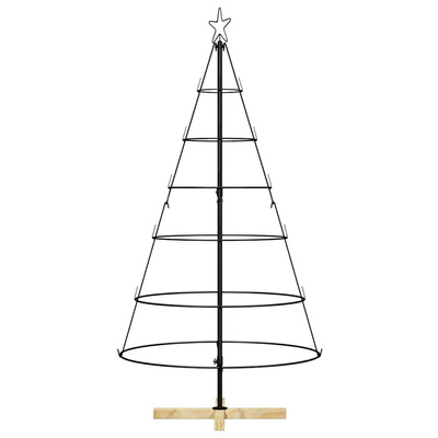 Choinka Stożkowa Świąteczna z podstawą Czarny 154 cm Stal