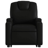 vidaXL Podnoszony fotel masujący, rozkładany, czarny, ekoskóra model standard