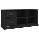 vidaXL Szafka pod TV, czarna, 102x35,5x47,5cm, materiał drewnopochodny