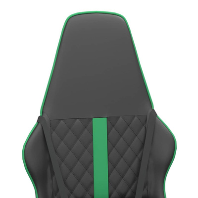 vidaXL Fotel gamingowy, czarno-zielony, sztuczna skóra model standard