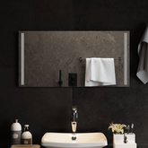 vidaXL Lustro łazienkowe z LED, 80x40 cm