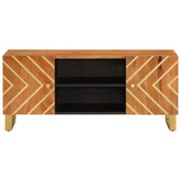 vidaXL Szafka pod TV, brązowo-czarna 105x33,5x46 cm, lite drewno mango