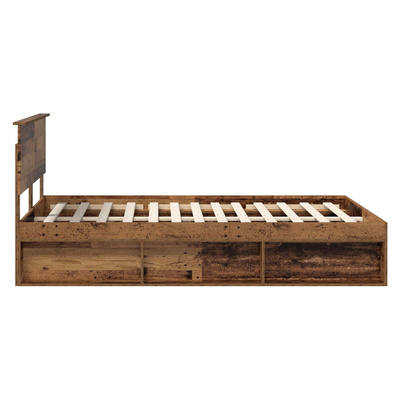 Ramka łóżka Stare drewno 140 x 190 cm Drewno inżynieryjne