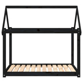 vidaXL Legowisko dla psa, czarne, 111x80x100cm, lite drewno sosnowe