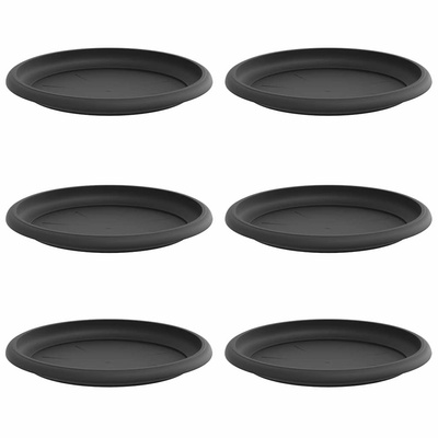 Okrągły Talerzyk Kwiatowy 6 pcs Czarny ? 17,5 x 2 cm