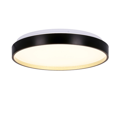 Florida lampa sufitowa plafon czarno złoty 18w led 33 cm klosz biały