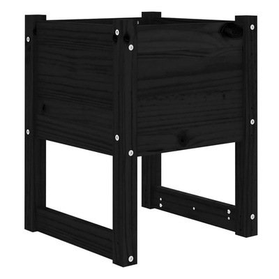 vidaXL Donice, 2 szt., czarny, 40x40x52,5 cm, lite drewno sosnowe