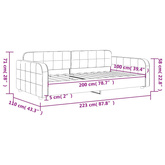 Sofa z funkcją spania, jasnoszara, 100x200 cm, obita aksamitem