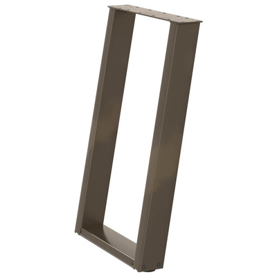 Nogi do stołu jadalnego w kształcie litery U 2 szt. Naturalna stal 60x(72-73) cm Stal
