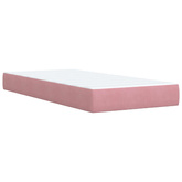 Łóżko z box spring LED z materacem różowy 80 x 200 cm Welur