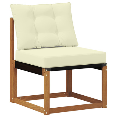Środkowa sofa ogrodowa Drewno akacji i tekstylen naturalny