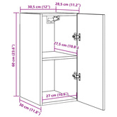 Szafki pod TV, 2 szt., białe, 30,5x30x60 cm