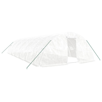 Szklarnia ze stalową ramą, biała, 60 m?, 12x5x2,3 m