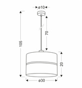 Assam lampa wisząca czarny+złoty 1x60w e27 abażur czarny+złoty pasek