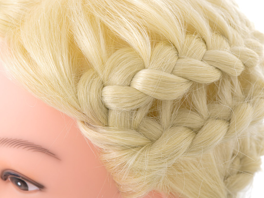 Główka głowa treningowa fryzjerska naturalne włosy blond