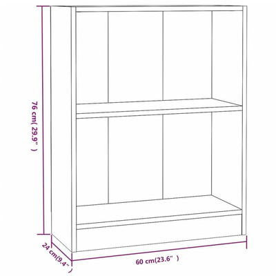 vidaXL Szafka na książki, biała 60x24x76 cm, materiał drewnopochodny