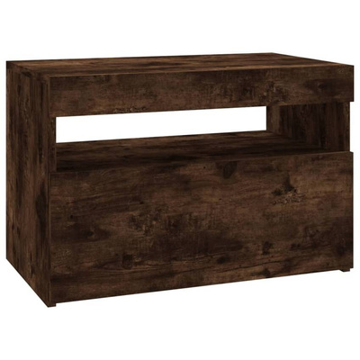 vidaXL Szafka pod TV z oświetleniem LED, przydymiony dąb, 60x35x40 cm