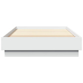 Łóżko z ramą z LED Biały 80 x 200 cm Drewno inżynieryjne