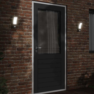 Zewnętrzne kinkiety LED z czujnikami, 2 szt., czarne, aluminium