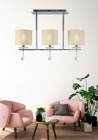 Lampa sufitowa chromowa 3x40W abażur z tkaniny Estera Candellux 33-11510