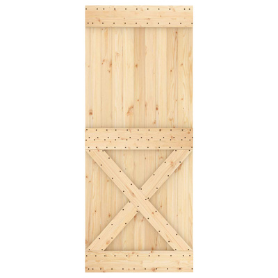 Drzwi przesuwne Naturalny i czarny 85 x 210 cm