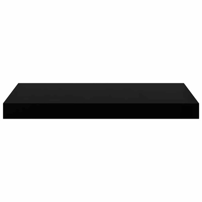 vidaXL Półki ścienne, 4 szt., wysoki połysk, czarne, 50x23x3,8 cm, MDF