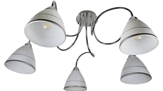 Lampa sufitowa Elf okrągła ze szklanymi kloszami 5-punktowa do salonu